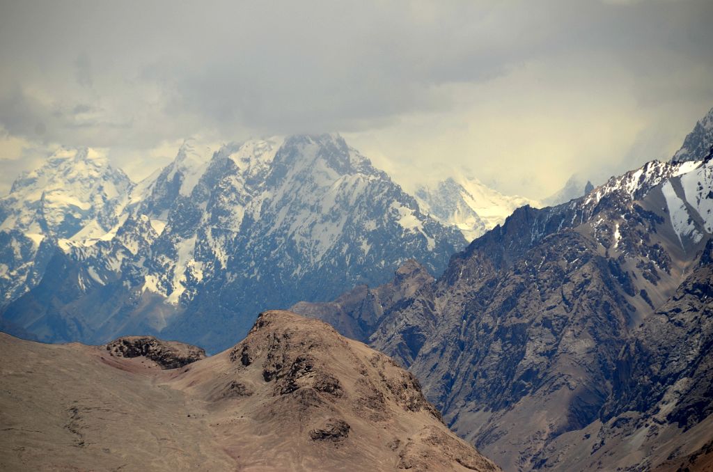 46 Distant Mountains From Aghil Pass Towards Shaksgam Valley On Trek To K2 North Face In China